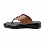 Classic brown leather toe ring sandals for men made from original leather with a soft cushioned footbed.