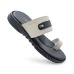 Classic comfort white toe ring slippers for men with soft cushioned footbed by Foot Toy.