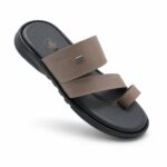 classic double strap toe ring slippers men beige